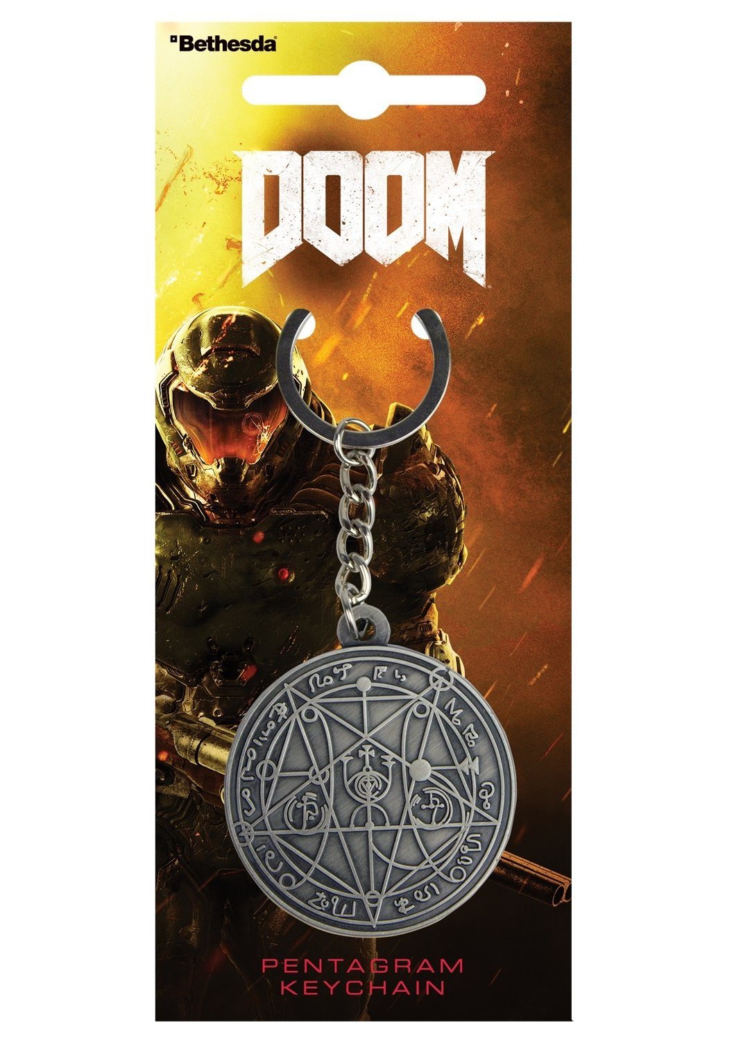 Doom - Pentagram Metal Keychain