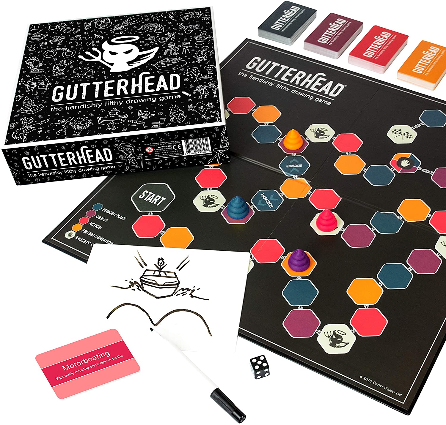 Gutterhead - The Fiendishly Filthy Drawing Game, 4-16 Players