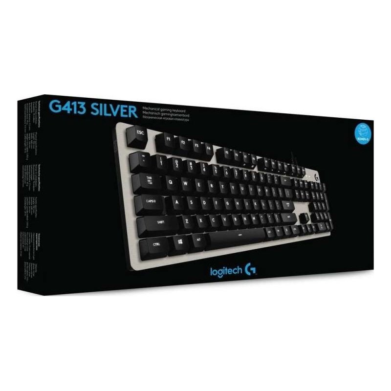 LOGITECH G413 Mechanical Gaming Keyboard - WHITE, RUS, USB, INTNL