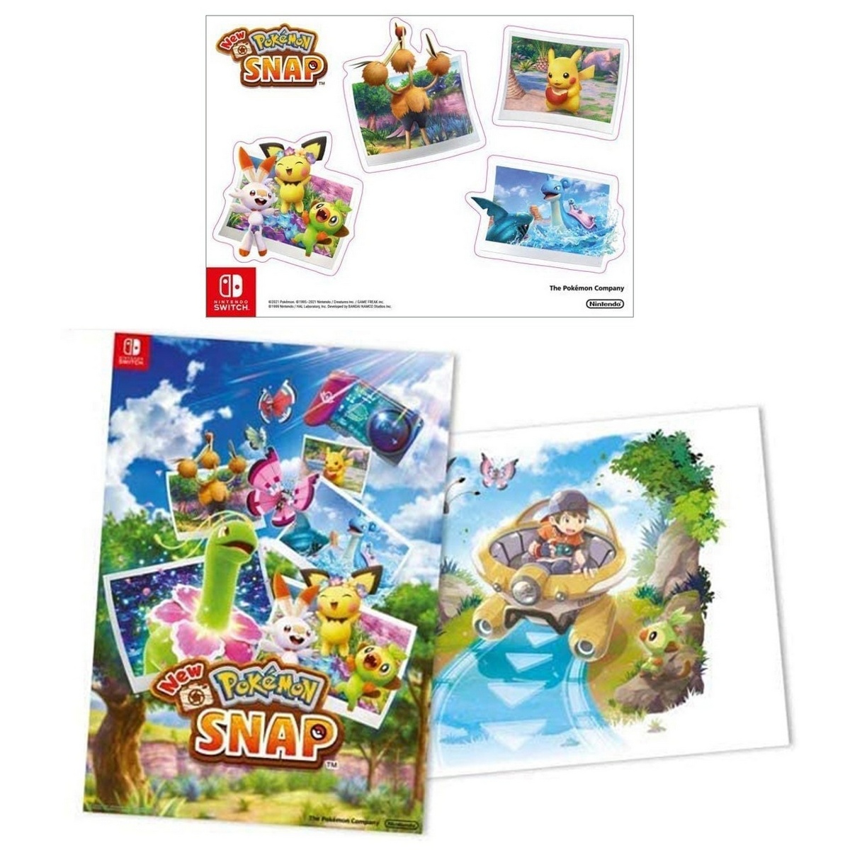 New Pokemon Snap - Sticker Sheet and Double Sided Poster (Official)