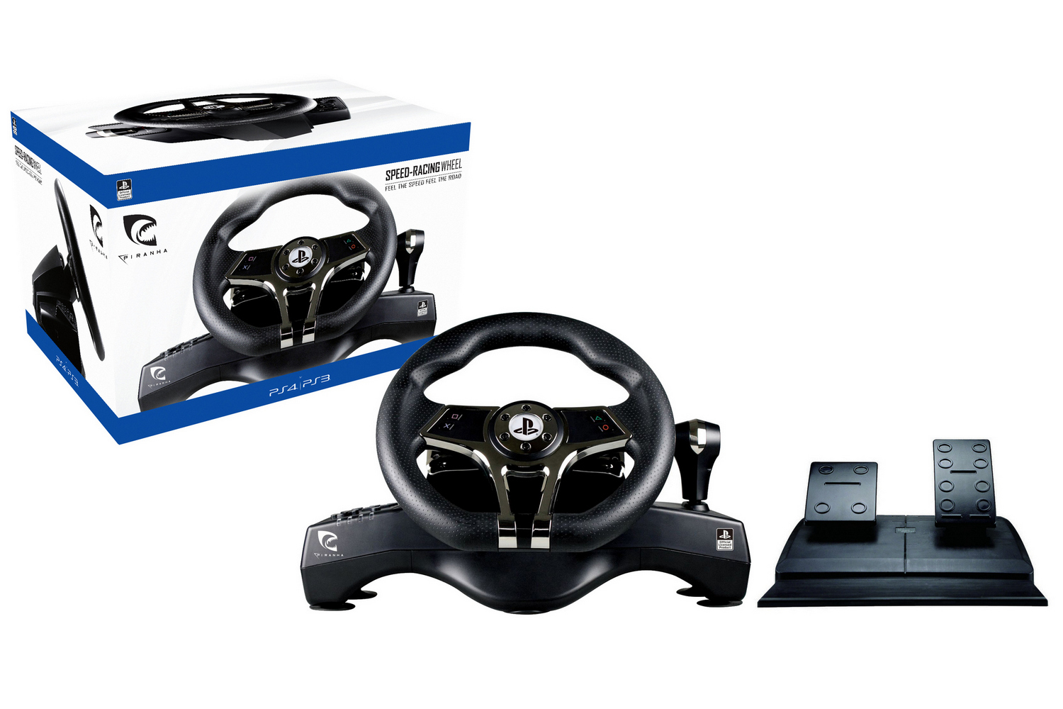 Piranha Speed-Racing Wheel incl. Pedals and Gear Shift (PS4, PS3, PC)
