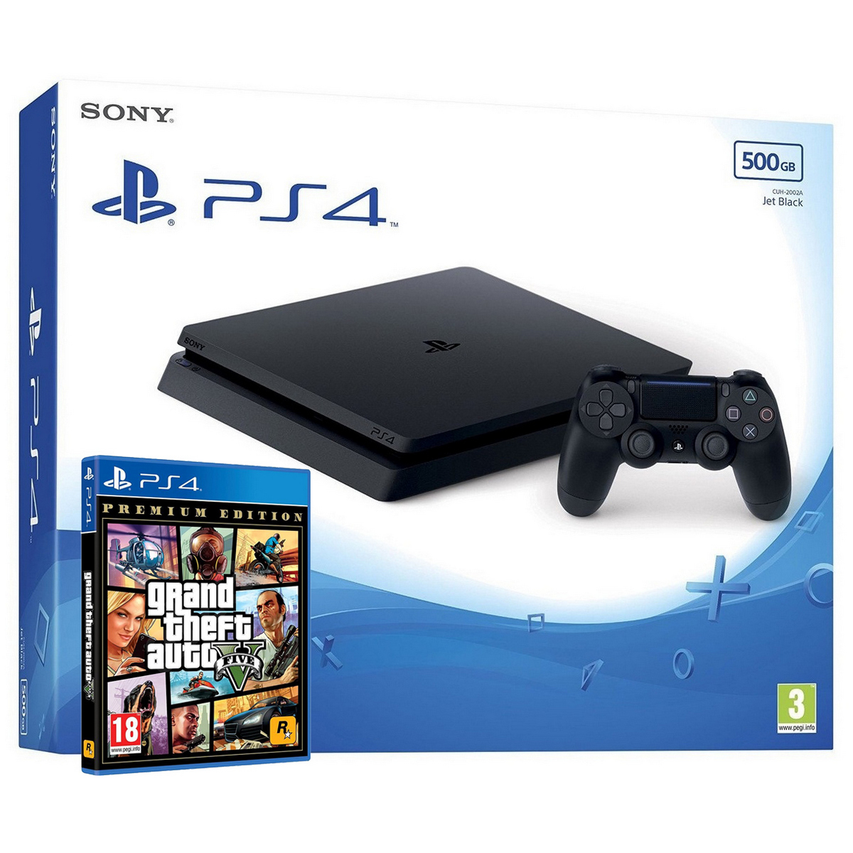 PlayStation 4 Slim 500 GB - Grand Theft Auto V Bundle (GTA)