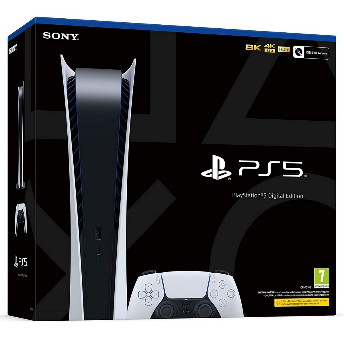 PS5 PlayStation 5 Digital Edition - White, 825 GB SSD