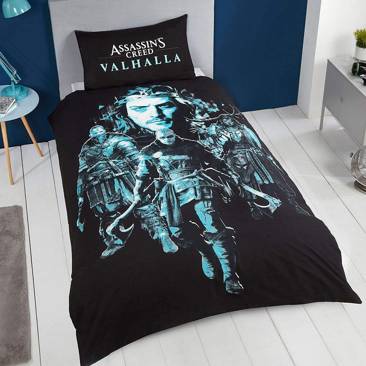 Single Duvet and Pillow Set: Assassin's Creed - Valhalla (52% Polyester, 48% Cotton)